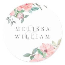 エレガント赤面結婚フローラ封筒用シール