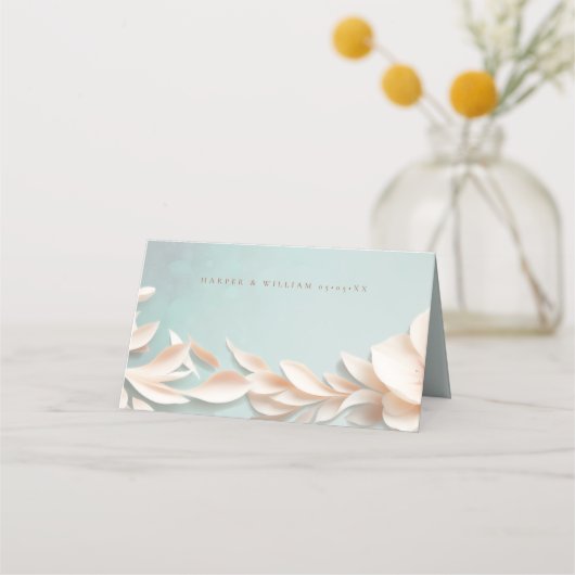 エレガント赤面結婚フローラ座席表 プレイスカード (裏面)