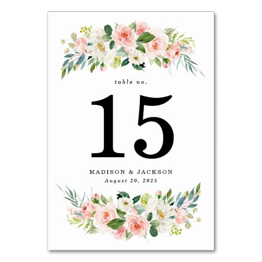 エレガント赤面結婚フローラ テーブルナンバー (裏面)