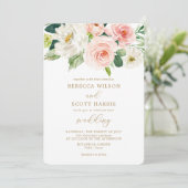 エレガント赤面花水彩春の結婚式 招待状 (スタンド正面)