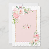 エレガント赤面花金ゴールドフレームブライダル茶パーティー 招待状 (裏面)