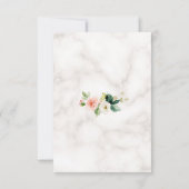 エレガント赤面花金ゴールドマーブル結婚ズ 出欠カード (裏面)