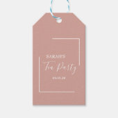 エレガント赤面茶パーティー誕生日 ギフトタグ (正面)