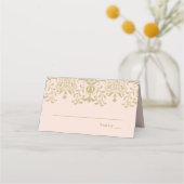 エレガント赤面金ゴールドヴィンテージグラマー結婚ズ プレイスカード (正面)