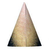 エレガント赤面金ゴールド及び青色シンプル紙吹雪デザイン パーティーハット (裏面)