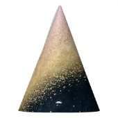 エレガント赤面金ゴールド及び青色シンプル紙吹雪デザイン パーティーハット (左)