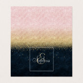 エレガント赤面金ゴールド及び青色シンプル紙吹雪デザイン 名刺 (外部フラット)