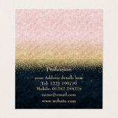 エレガント赤面金ゴールド及び青色シンプル紙吹雪デザイン 名刺 (内部フラット)