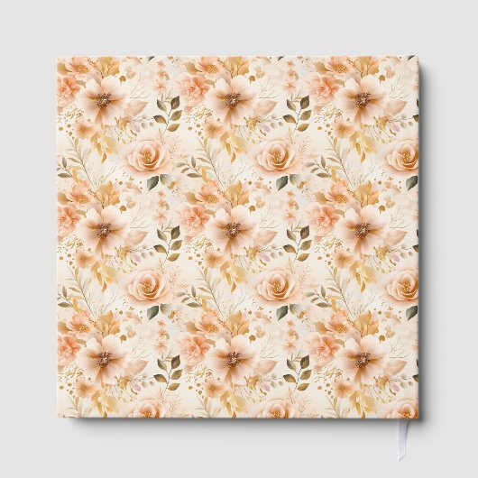 エレガント赤面金ゴールド結婚のゲストブックの署名 ゲストブック (裏面)