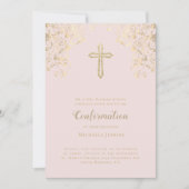エレガント赤面金ゴールド聖句の確認 招待状 (正面)