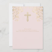 エレガント赤面金ゴールド聖句の確認 招待状 (裏面)