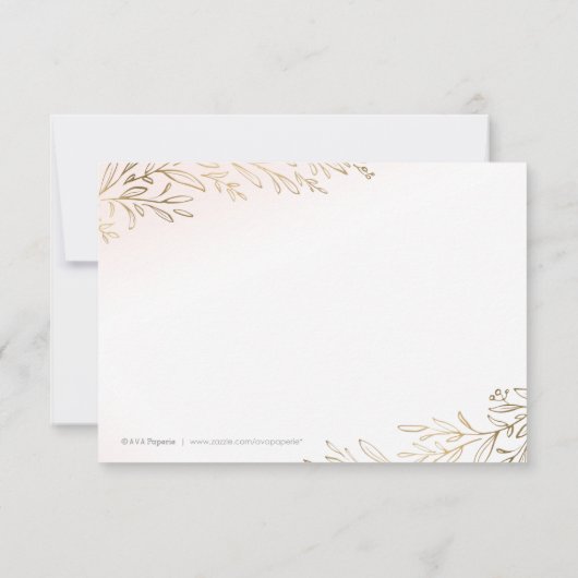 エレガント赤面金ゴールド金箔感謝してい君 サンキューカード (裏面)