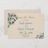 エレガント赤面&セージフローラ結婚ズ セーブザデート (正面/裏面)