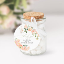 エレガント赤面&セージ緑結婚式の引き出物ラベル