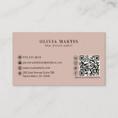 エレガント赤面&ネイビープロフェッショナル実在エステートロゴ 名刺 (裏面)