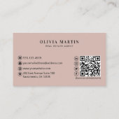 エレガント赤面&ネイビープロフェッショナル実在エテート 名刺 (裏面)