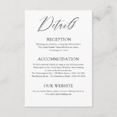 エレガント赤面&ブルータイポグラフィ結婚詳細 エンクロージャーカード (正面)