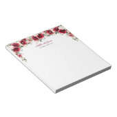 エレガント赤面&レッドローズカスタム ノートパッド (アングル)