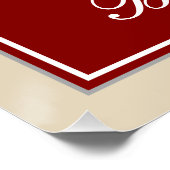 エレガント赤、フェイク金ゴールド第7誕生日+名前をカスタムする ポスター (コーナー)