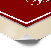 エレガント赤、フェイク金ゴールド94誕生日、名前をカスタムする ポスター (コーナー)