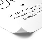 エレガント踊りシューズハート結婚式の引き出物標識 ポスター (角)