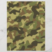 エレガント軍隊グリーンカモフラージスクラップブック紙 (正面)