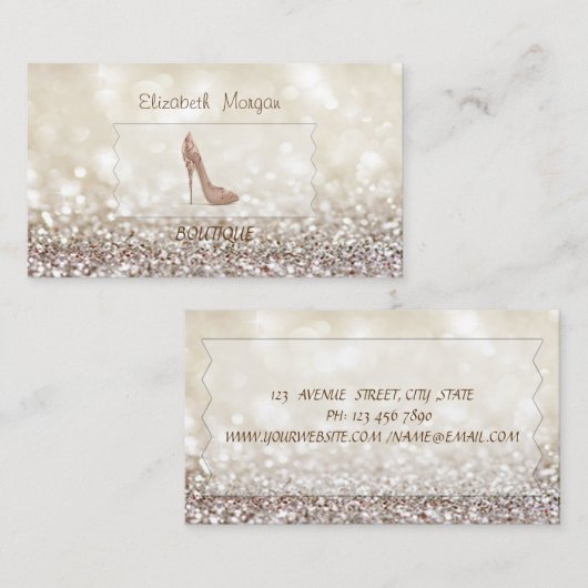 エレガント輝スタイリッシュく《写真》ぼけ味,ハイヒール 名刺 (正面/裏面)