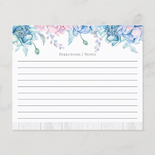 エレガント農家フローラパーソナライズされたレシピカード チラシ (裏面)