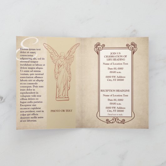 エレガント追悼の写真発表 招待状 (内部)