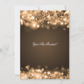 エレガント退職パーティー金ゴールドきらめく灯 招待状 (裏面)