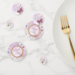 エレガント野お洒落花ピンクテーブル コンフェッティ