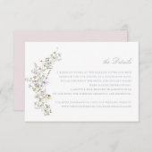 エレガント野の花赤面結婚の詳細挿入 招待状 (正面/裏面)