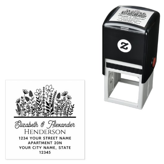 エレガント野の花#2名差出人住所 セルフインキングスタンプ (インサイチュ)
