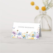 エレガント野シンプル花結婚の プレイスカード (正面)