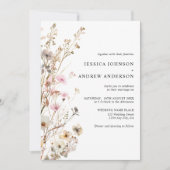 エレガント野素朴花結婚フローラ 招待状 (正面)