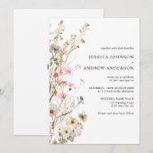エレガント野素朴花結婚フローラ 招待状 (正面/裏面)