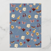 エレガント野素朴花結婚虫 箔招待状 (裏面)