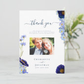 エレガント野結婚花の写真サンキューカード サンキューカード (スタンド正面)