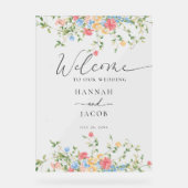 エレガント野結婚花の歓迎 アクリルサイン (正面)