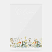 エレガント野結婚花の歓迎 アクリルサイン (正面)