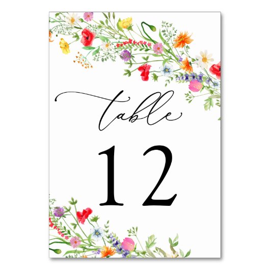 エレガント野結婚花の表番号 テーブルナンバー (裏面)