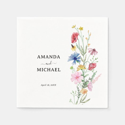 エレガント野結婚花 スタンダードカクテルナプキン (正面)