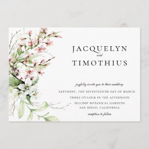 エレガント野結婚花 招待状