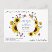 エレガント野花をテーマにした結婚式招待状 ポストカード (正面)