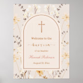 エレガント野花バプテスマ/《キリスト教》洗礼式や命名式歓迎 ポスター (正面)