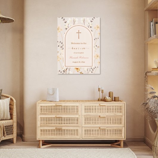 エレガント野花バプテスマ/《キリスト教》洗礼式や命名式歓迎 ポスター
