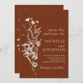 エレガント野花フローラキリスト教結婚聖書 招待状 (正面/裏面)
