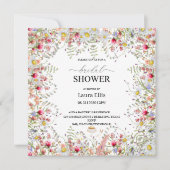 エレガント野花フローラブライダルシャワー 招待状 (正面)