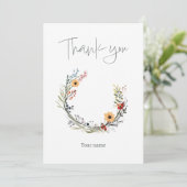 エレガント野花フローラリースブライダルシャワー サンキューカード (スタンド正面)