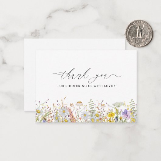 エレガント野花フローラ感謝していユー ノートカード (正面/裏面インサイチュ)